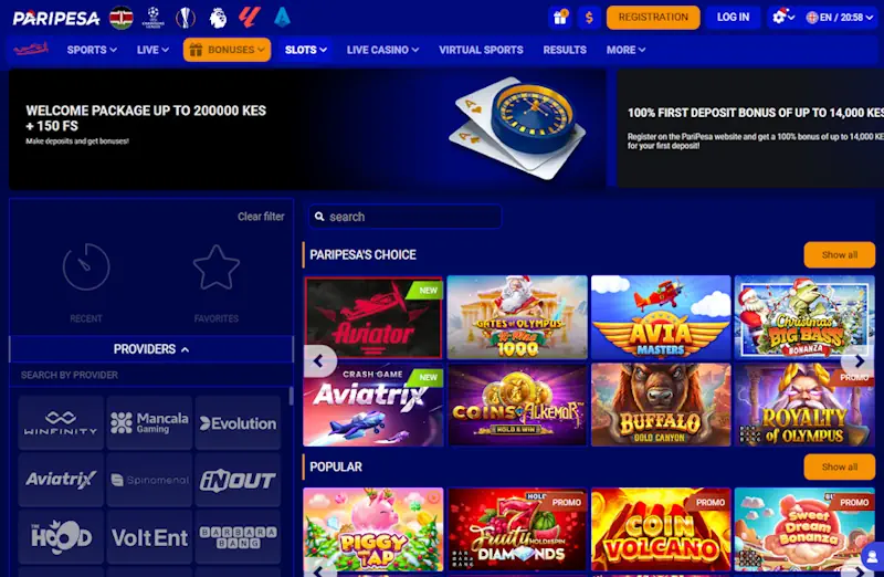 PariPesa Casino and Welcome Bonuses Banner